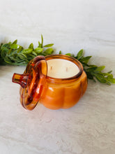 Load image into Gallery viewer, Amber &amp; Mini Pumpkin Glass Candles
