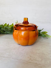 Load image into Gallery viewer, Amber &amp; Mini Pumpkin Glass Candles
