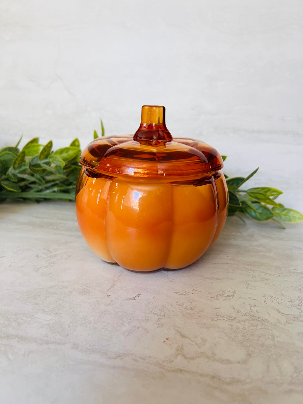 Amber & Mini Pumpkin Glass Candles